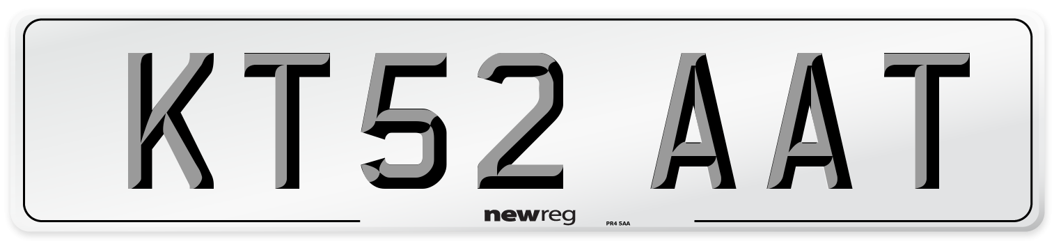 KT52 AAT Number Plate from New Reg
